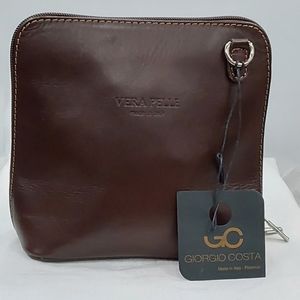 Vera Pelle Small Cross-Body Purse Bag. Leather by Giorgio Costa in Florence Ital